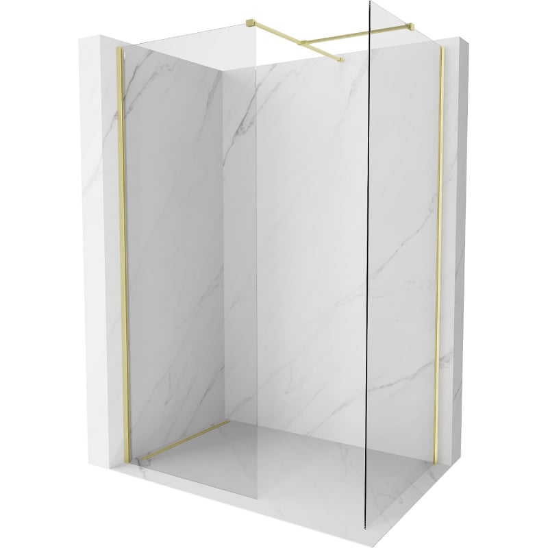 Mexen Kioto-X ścianka prysznicowa Walk-in 120 x 70 cm, transparent 10 mm, złota szczotkowana - 800-120-202-55-00-070-X