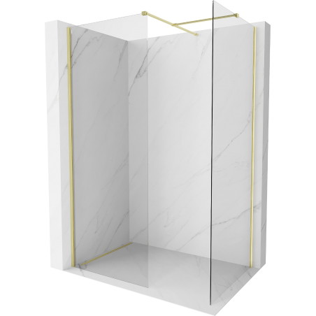 Mexen Kioto-X ścianka prysznicowa Walk-in 120 x 120 cm, transparent 10 mm, złota szczotkowana - 800-120-202-55-00-120-X