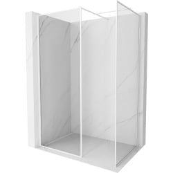 Mexen Kioto-XF ścianka prysznicowa Walk-in z ramką 70 x 70 cm, transparent 10 mm, biała - 800-070-202-04-20-070-XF