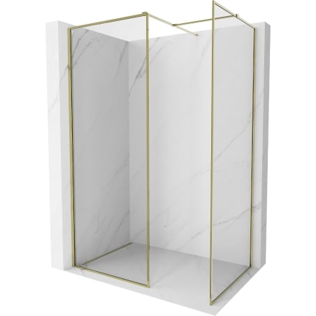 Mexen Kioto-XF ścianka prysznicowa Walk-in z ramką 120 x 70 cm, transparent 10 mm, złota - 800-120-202-04-50-070-XF