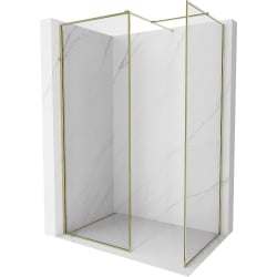 Mexen Kioto-XF ścianka prysznicowa Walk-in z ramką 100 x 100 cm, transparent 10 mm, złota - 800-100-202-04-50-100-XF