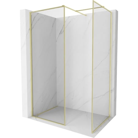 Mexen Kioto-XF ścianka prysznicowa Walk-in z ramką 110x110 cm, transparent 10 mm, złota szczotkowana - 800-110-202-04-55-110-XF