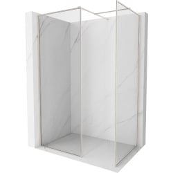 Mexen Kioto-XF ścianka prysznicowa Walk-in z ramką 120x110 cm, transparent 10 mm, nikiel szczotkowany - 800-120-202-04-97-110-XF