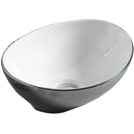 Mexen Elza umywalka nablatowa 40 x 33 cm, srebrna/biała - 21014079