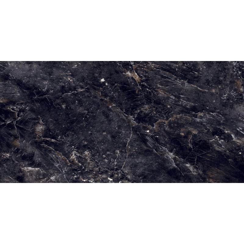 Mexen Rokocha Black gres szkliwiony rekt. G1, płytka podłogowo-ścienna 120 x 60 cm, wysoki połysk - TL205-120-060-01