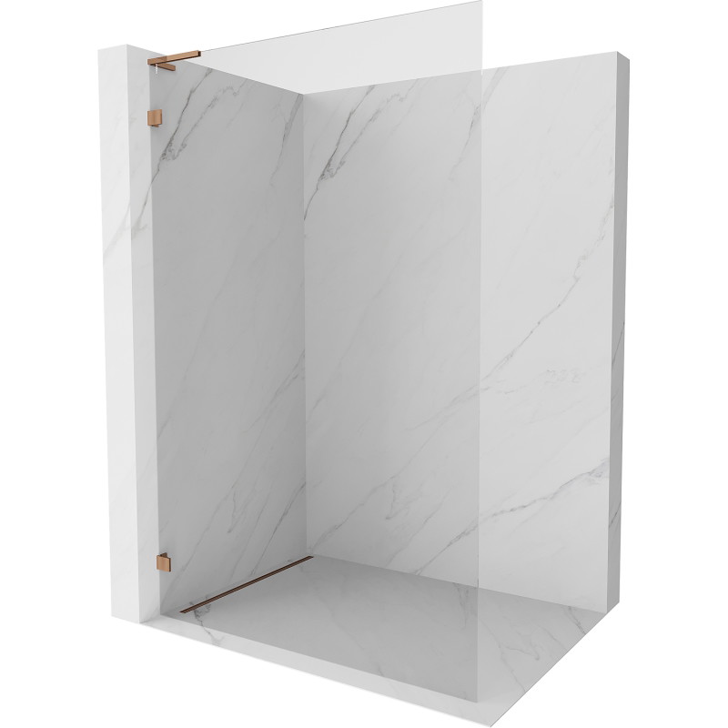 Mexen Lunar L ścianka prysznicowa Walk-in lewa 50 x 200 cm, transparent 8 mm, różowe złoto - 830L-050-000-60-00-L