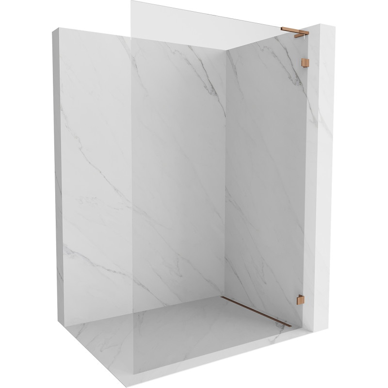 Mexen Lunar L ścianka prysznicowa Walk-in prawa 80 x 200 cm, transparent 8 mm, różowe złoto - 830L-080-000-60-00-P
