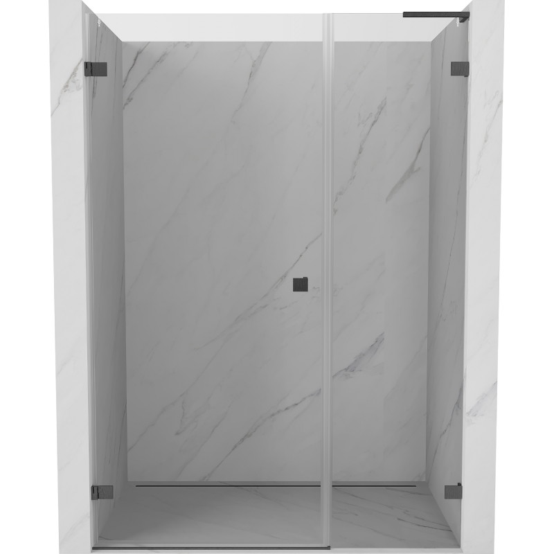Mexen Lunar-B L drzwi prysznicowe uchylne lewe 140 cm, transparent, gun gray szczotkowany - 832SL-140-050-66-00-L