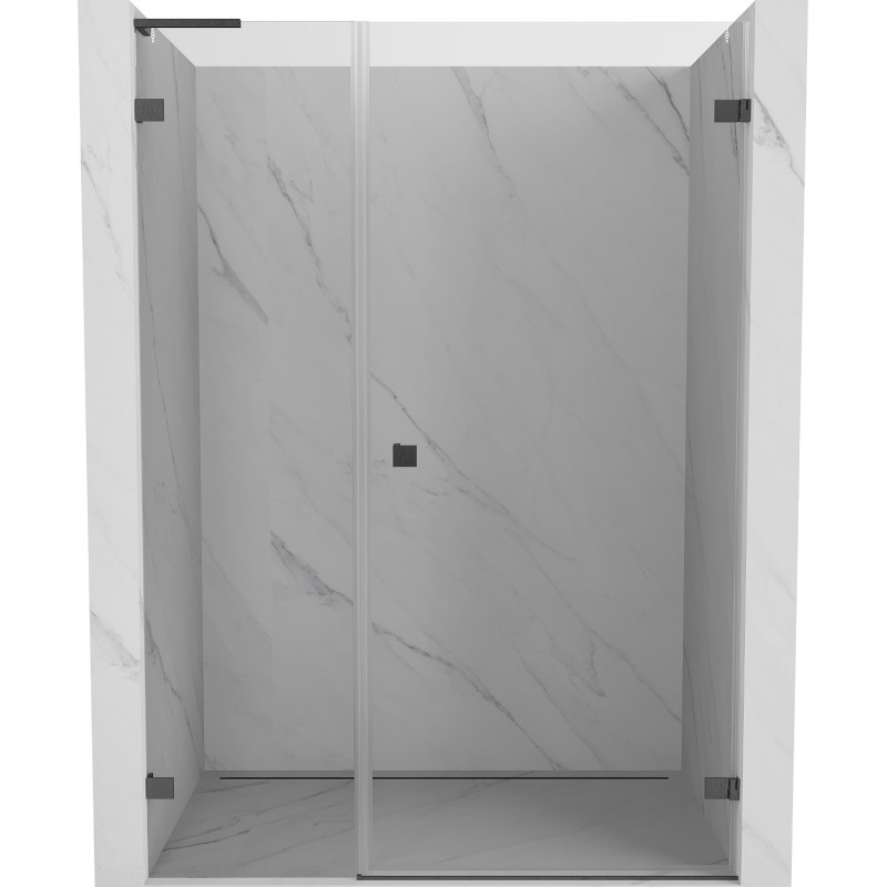 Mexen Lunar-B L drzwi prysznicowe uchylne prawe 135 cm, transparent, gun gray szczotkowany - 832SL-135-050-66-00-P
