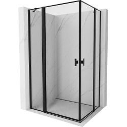 Mexen Mist Duo kabina prysznicowa uchylna 115 x 90 cm, czarna ramka, czarna - 8A4-115L-090P-70-70