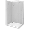 Mexen Lima kabina prysznicowa składana 90 x 70 cm, transparent, chrom + brodzik Flat - 856-090-070-01-00-4010