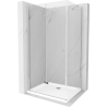 Mexen Lima kabina prysznicowa składana 120 x 90 cm, transparent, chrom + brodzik Flat - 856-120-090-01-00-4010