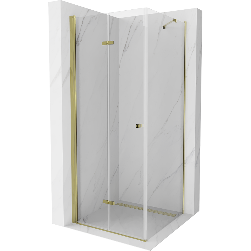 Mexen Lima kabina prysznicowa składana 70 x 70 cm, transparent, złota - 856-070-070-50-00