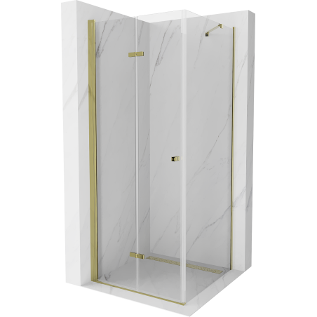 Mexen Lima kabina prysznicowa składana 90 x 90 cm, transparent, złota - 856-090-090-50-00