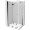 Mexen Lima kabina prysznicowa składana 80 x 100 cm, transparent, czarna + brodzik Flat, biały - 856-080-100-70-00-4010B