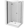 Mexen Lima kabina prysznicowa składana 90 x 110 cm, transparent, czarna + brodzik Flat, biały - 856-090-110-70-00-4010B