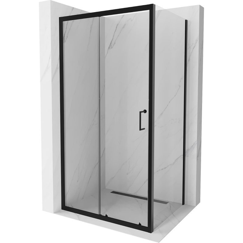 Mexen Apia kabina prysznicowa rozsuwana 130 x 80 cm, transparent, czarna - 840-130-080-70-00