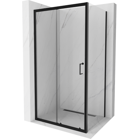 Mexen Apia kabina prysznicowa rozsuwana 110 x 100 cm, transparent, czarna - 840-110-100-70-00
