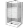 Mexen Apia kabina prysznicowa rozsuwana 120 x 80 cm, pasy, chrom + brodzik Rio - 840-120-080-01-20-4510