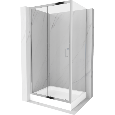 Mexen Apia kabina prysznicowa rozsuwana 120 x 90 cm, transparent, chrom + brodzik Rio - 840-120-090-01-00-4510