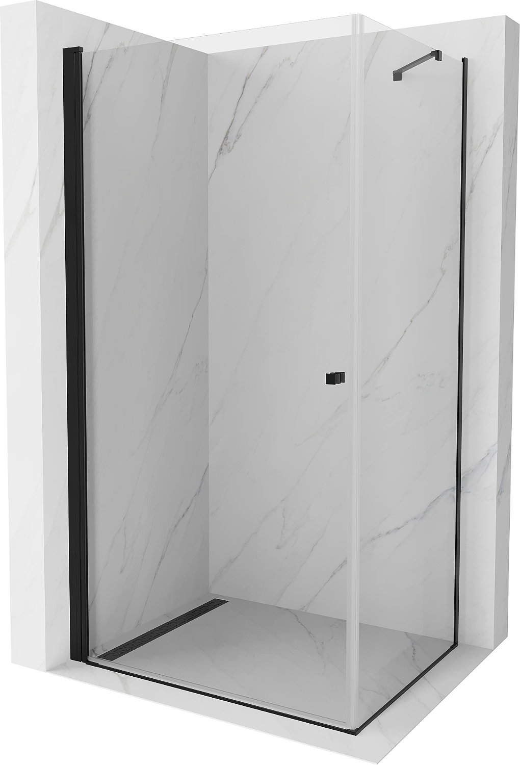 Mexen Pretoria kabina prysznicowa uchylna 70 x 80 cm, transparent, czarna - 852-070-080-70-00