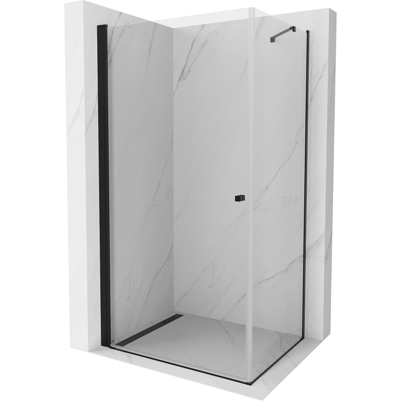 Mexen Pretoria kabina prysznicowa uchylna 90 x 80 cm, transparent, czarna - 852-090-080-70-00