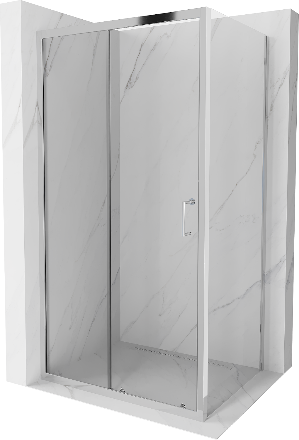 Mexen Apia kabina prysznicowa rozsuwana 125 x 80 cm, transparent, chrom - 840-125-080-01-00