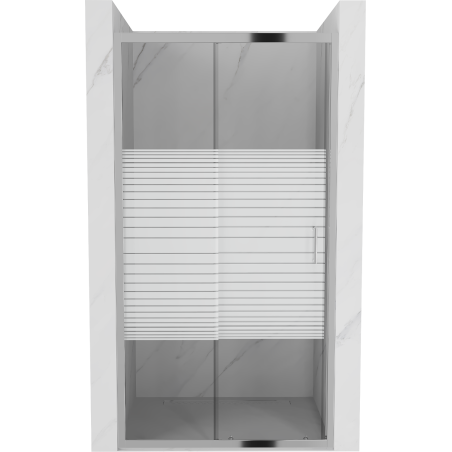 Mexen Apia drzwi prysznicowe rozsuwane 150 cm, pasy, chrom - 845-150-000-01-20