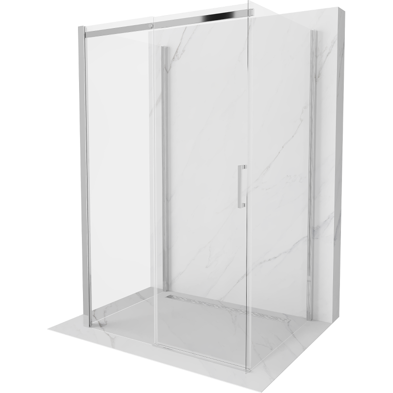 Mexen Omega kabina prysznicowa 3-ścienna, rozsuwana 140 x 100 cm, transparent, chrom - 825-140-100-01-00-3S