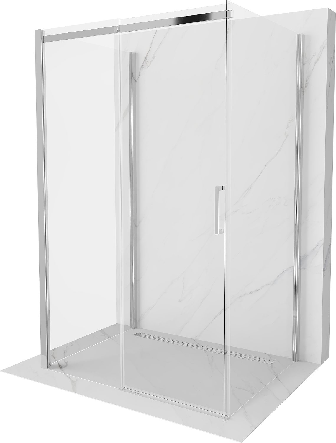 Mexen Omega kabina prysznicowa 3-ścienna, rozsuwana 140 x 100 cm, transparent, chrom - 825-140-100-01-00-3S