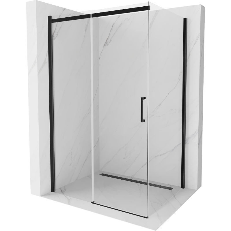 Mexen Omega kabina prysznicowa rozsuwana 120 x 70 cm, transparent, czarna - 825-120-070-70-00