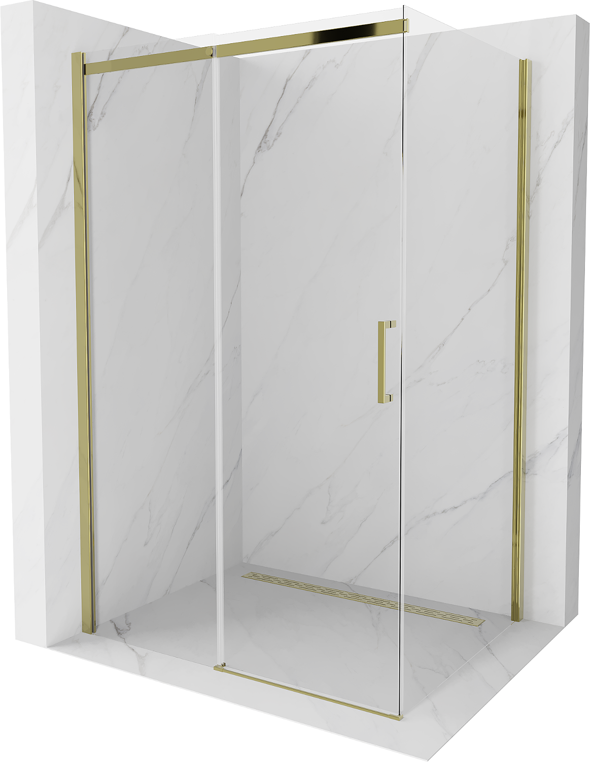 Mexen Omega kabina prysznicowa rozsuwana 120 x 90 cm, transparent, złota - 825-120-090-50-00