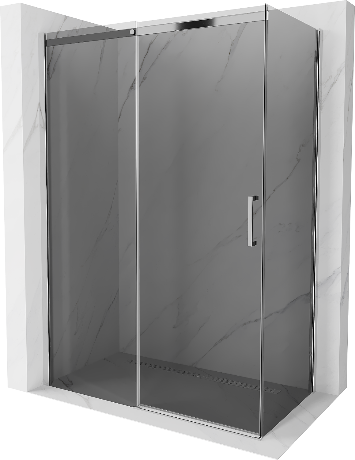 Mexen Omega kabina prysznicowa rozsuwana 130 x 70 cm, grafit, chrom - 825-130-070-01-40