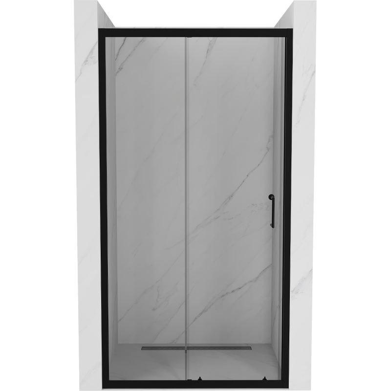 Mexen Apia drzwi prysznicowe rozsuwane 130 cm, transparent, czarne - 845-130-000-70-00