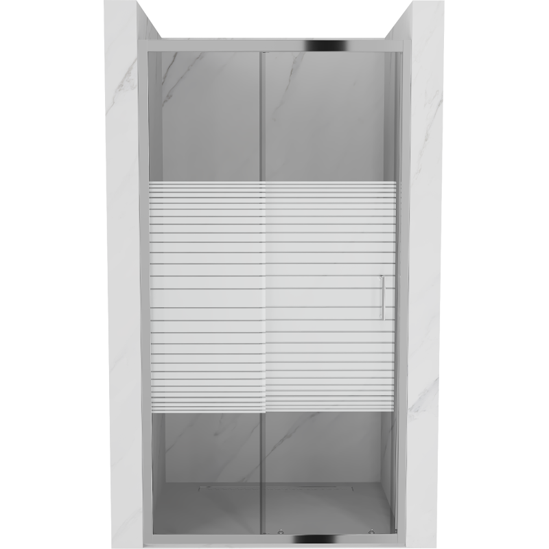 Mexen Apia drzwi prysznicowe rozsuwane 110 cm, pasy, chrom - 845-110-000-01-20