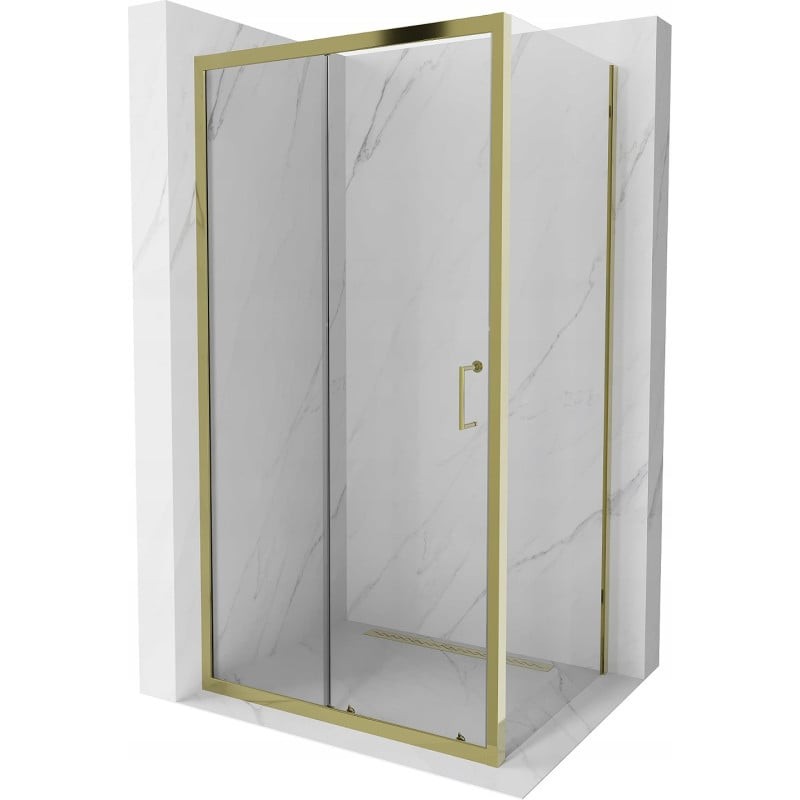 Mexen Apia kabina prysznicowa rozsuwana 110 x 80 cm, transparent, złota - 840-110-080-50-00