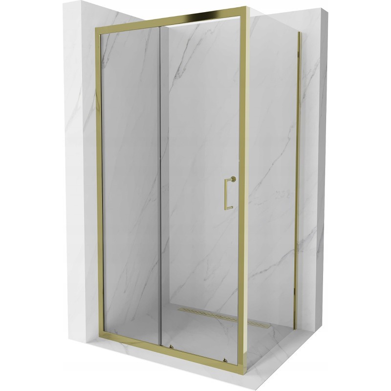 Mexen Apia kabina prysznicowa rozsuwana 115 x 90 cm, transparent, złota - 840-115-090-50-00