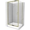 Mexen Apia kabina prysznicowa rozsuwana 120 x 90 cm, transparent, złota + brodzik Rio - 840-120-090-50-00-4510