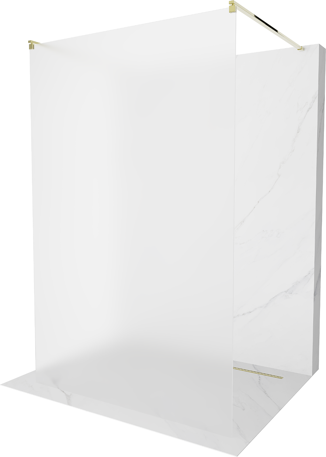 Mexen Kioto ścianka prysznicowa wolnostojąca 110 x 200 cm, szron 8 mm, złota - 800-110-002-50-30