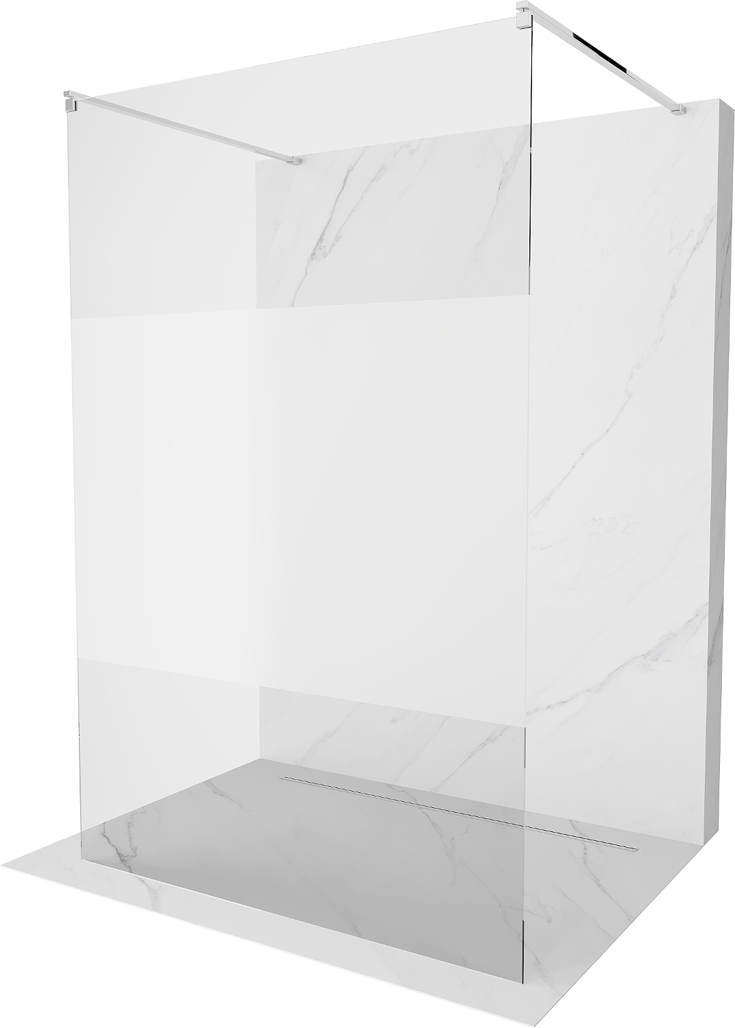 Mexen Kioto ścianka prysznicowa wolnostojąca 100 x 200 cm, transparent/szron 8 mm, chrom - 800-100-002-01-35