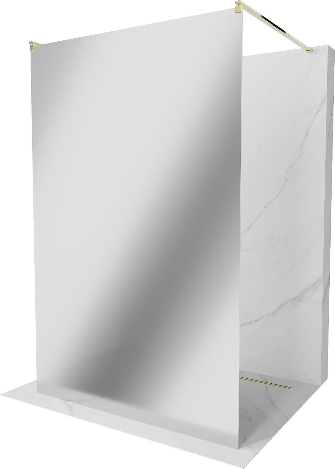 Mexen Kioto ścianka prysznicowa wolnostojąca 120 x 200 cm, lustro 8 mm, złota - 800-120-002-50-50
