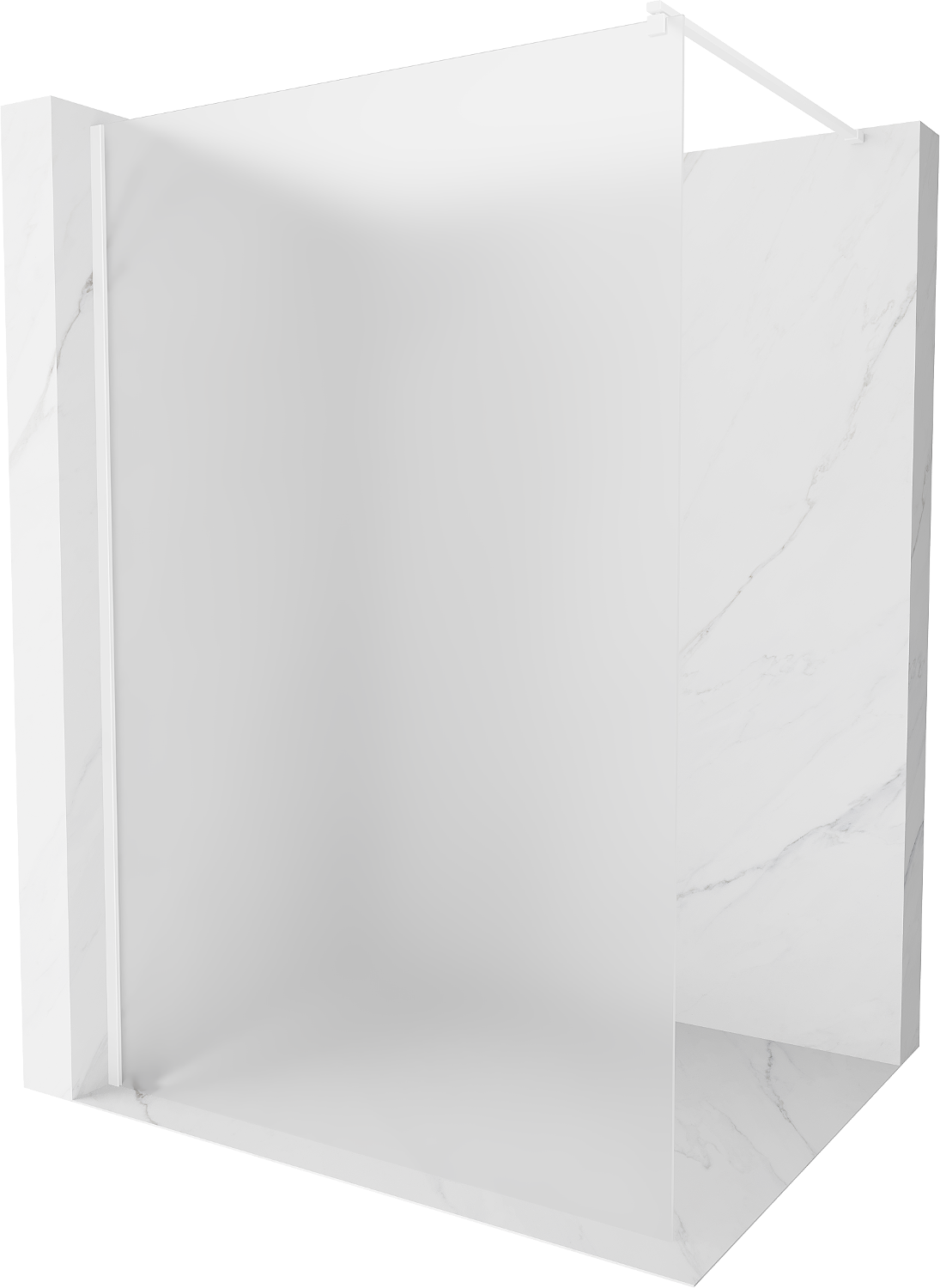 Mexen Kioto ścianka prysznicowa Walk-in 70 x 200 cm, szron 8 mm, biała - 800-070-101-20-30