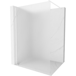 Mexen Kioto ścianka prysznicowa Walk-in 100 x 200 cm, szron 8 mm, biała - 800-100-101-20-30