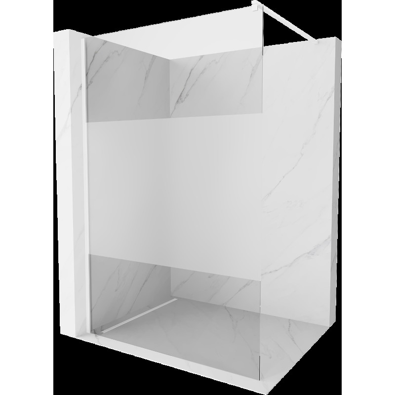 Mexen Kioto ścianka prysznicowa Walk-in 100 x 200 cm, transparent/szron 8 mm, biała - 800-100-101-20-35