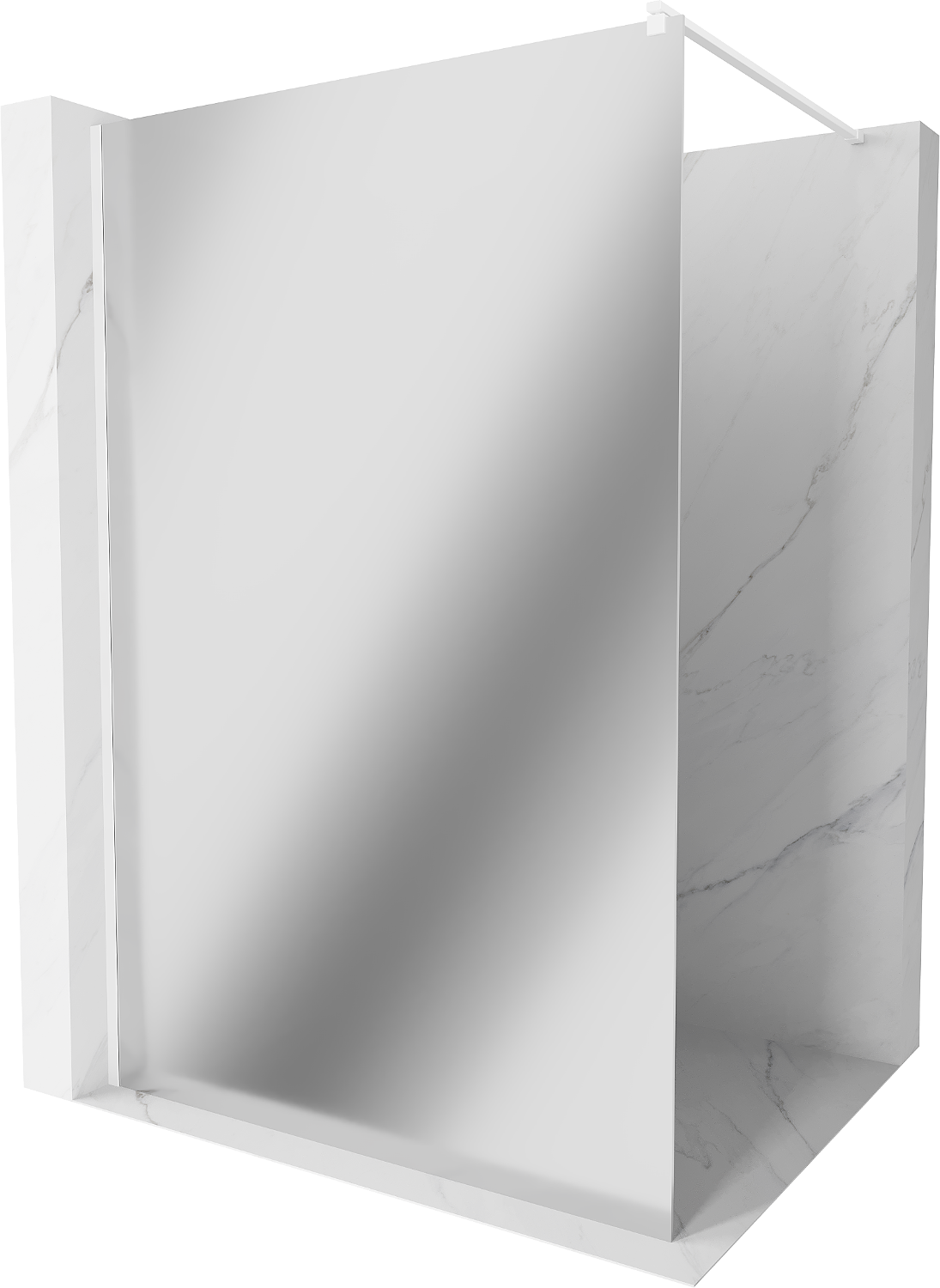 Mexen Kioto ścianka prysznicowa Walk-in 100 x 200 cm, lustro 8 mm, biała - 800-100-101-20-50