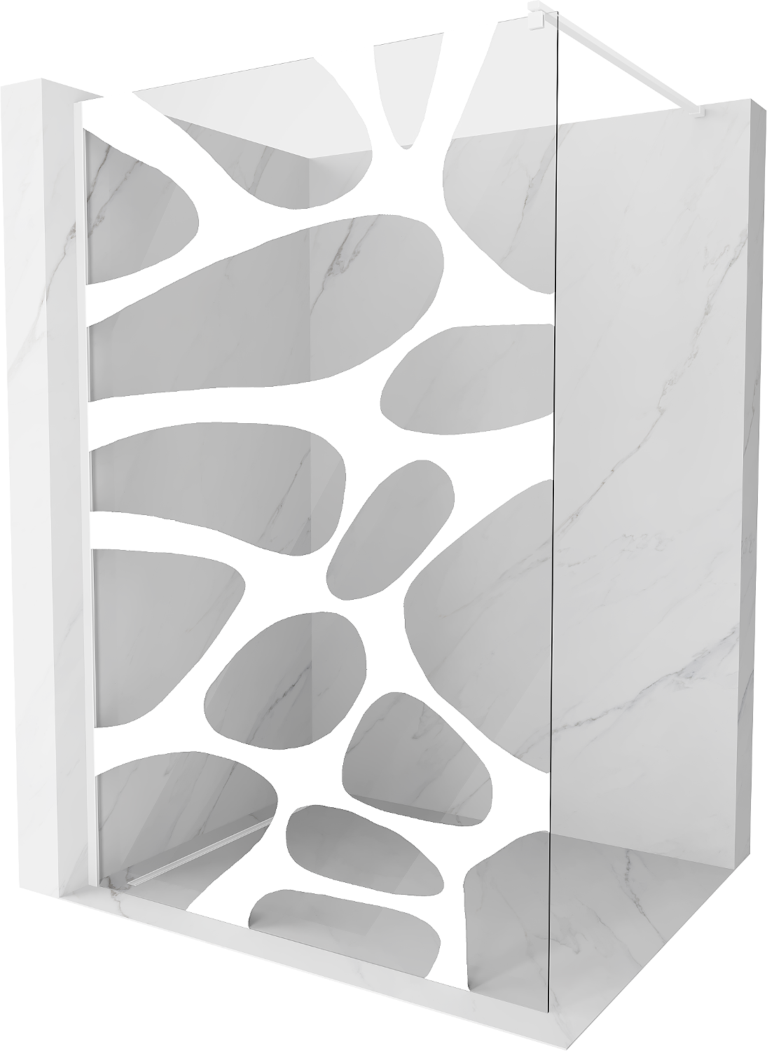 Mexen Kioto ścianka prysznicowa Walk-in 100 x 200 cm, biały wzór 8 mm, biała - 800-100-101-20-97