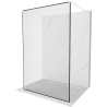 Mexen Kioto ścianka prysznicowa wolnostojąca 110 x 200 cm, czarny wzór 8 mm, biała - 800-110-002-20-70