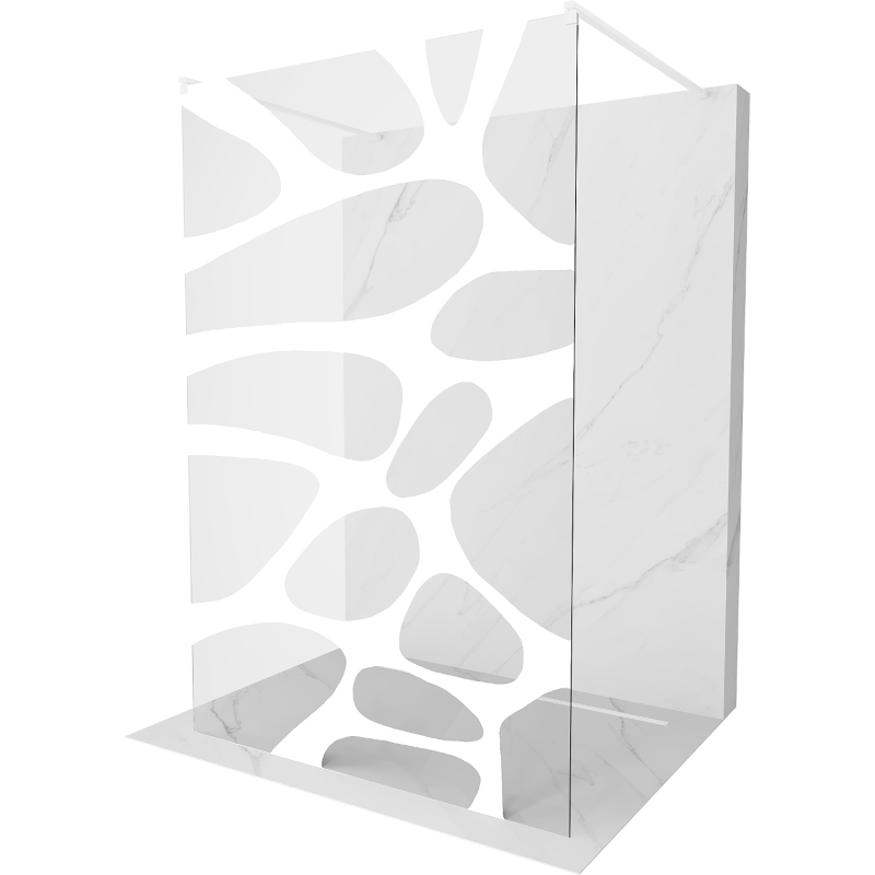 Mexen Kioto ścianka prysznicowa wolnostojąca 120 x 200 cm, biały wzór 8 mm, biała - 800-120-002-20-97