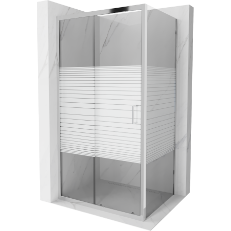 Mexen Apia kabina prysznicowa rozsuwana 95 x 80 cm, pasy, chrom - 840-095-080-01-20