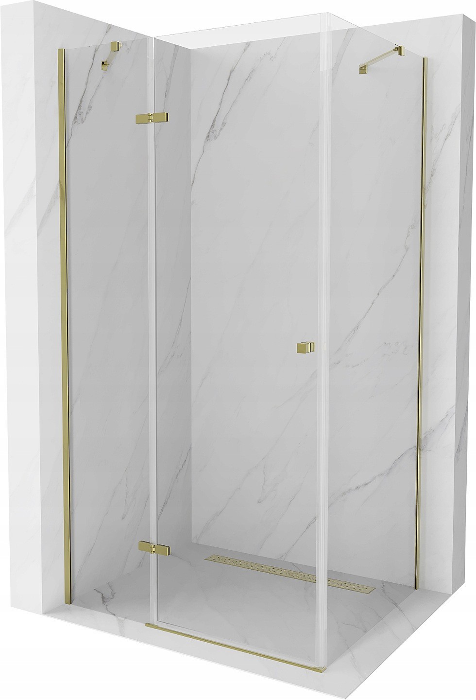Mexen Roma kabina prysznicowa uchylna 70 x 100 cm, transparent, złota - 854-070-100-50-00
